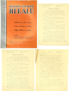 1954 LOT Milwaukee Braves Baseball WI Variety Club Motion Picture Herald Letters - Picture 1 of 23