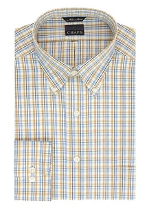 Chaps Men's Dress Shirt Non-Iron Classic-Fit 100% Cotton Button-Down Collar NWT - Picture 1 of 3