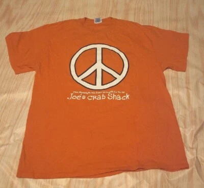 JOE'S CRAB SHACK PAZ AMOR Y CANGREJOS LETRERO DE PAZ NARANJA TALLA GRANDE Foto 1 de 4