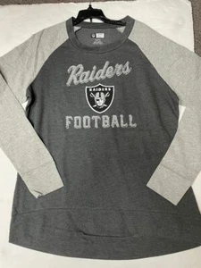 LAS VEGAS RAIDERS WOMANS LONGSLEEVE JERSEY SHIRT MAJESTIC NEW W TAGS - Picture 1 of 1