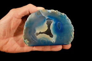 AGATA GEODE Teal 4 1/2" 1 Lb Roccia Lucida Esemplare Minerale Cristallo Guarigione - Foto 1 di 2