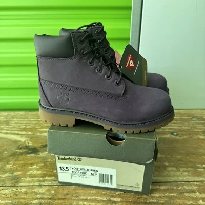 Timberland 6 pulgadas Premium Bota Púrpura Botas Clásicas 13.5 Juveniles Primaloft Nuevas En Caja Foto 1 de 4