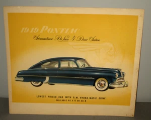 1949-PONTIAC STREAMLINER DELUXE 4-DR SEDAN DEALERSHIP SHOWROOM POSTER PRINT-20" - Picture 1 of 5