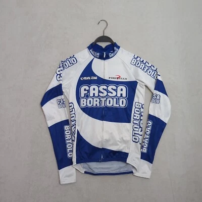 Vintage Pearl Izumi Fassa Bortolo Sz.S/M Long Sleeve Cycling Jersey White Blue - Image 1 of 4