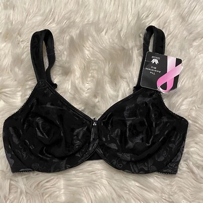 Sujetador Wacoal 32D Negro Figura Completa Conciencia Con Aros 85567 Cierre Trasero Arco NUEVO Foto 1 de 4