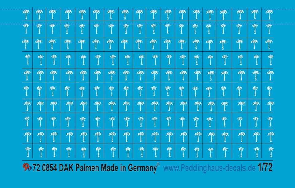 Decalcomanie Peddinghaus 1/72 0854 DAK Palme - Immagine 1 di 1