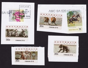 Adelaida 2016 edición de emergencia 30 centavos estampillas usadas sin cancelar conjunto de 4 en papel - Imagen 1 de 1