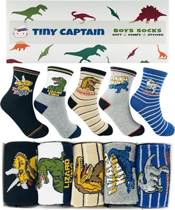Boys and Girls Dinosaur Socks Ages 4-6 & 7-10 Year Old Crew Socks Age 4 Kids Gif - Picture 1 of 9