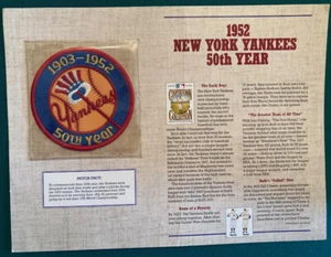 ORIGINAL~VINTAGE~NEW YORK YANKEE COMMEMORATIVE 50TH YEAR PATCH~1903 TO 1952~WOW - Picture 1 of 3
