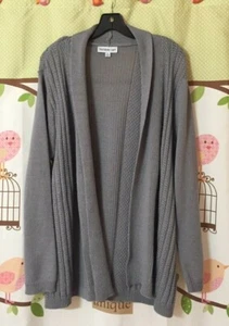Women's Southern Lady Gray Open Knit Cardigan, Size Large - Picture 1 of 4