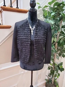 Nine West Women's Black Polyester Long Sleeve Open Front Casual Jacket Blazer - Picture 1 of 11