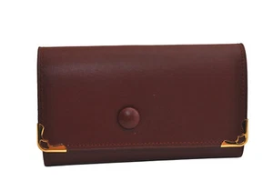 Auténtico estuche para llaves Cartier Must de Cartier 6 ganchos cuero rojo burdeos 7271M - Imagen 1 de 10