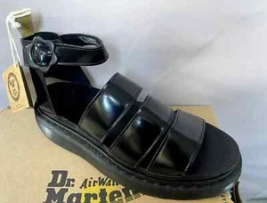 DR. MARTENS BLACK VEGAN CLARISSA QUAD FLOWER SANDALS SIZE UK 3 EU 36 - Picture 1 of 6