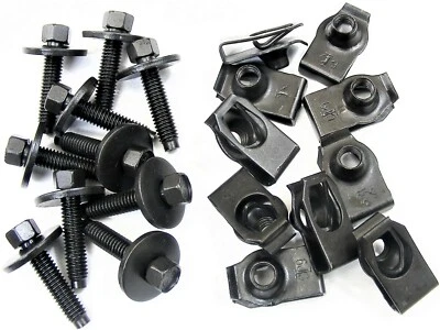 Chrysler Body Bolts & U-nut Clips- M6-1.0 x 28mm- 8mm Hex- 20pcs (10ea)- #404 - Image 1 of 4