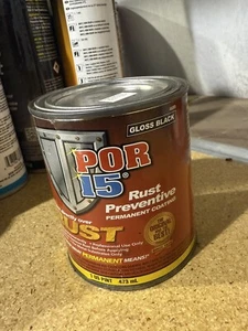 POR-15 (GLOSS BLACK) Rust Preventive Paint Pint #45008 16oz - Picture 1 of 2