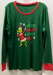 Dr Seuss Grinch Women's Size XL Long Sleeve T-Shirt Pajama Top Always Naughty - Picture 1 of 9