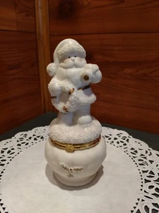 NUEVO 2001 PORCELANA DISEÑO INSPIRACIONES "SANTA CLAUS" CAJA BARATIJA CON BISAGRAS - Imagen 1 de 10