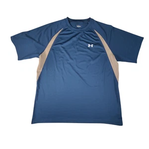 Under Armour Mens XL Polo Shirt Loose Mesh Blue Short Sleeve Soft Cooling - Picture 1 of 8