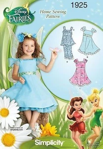Simplicity #1925 Girls Disney Fairies Costume Dress Top Capri Sew Pattern Sz 3-8 - Picture 1 of 3
