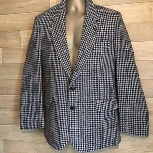 Chaqueta Blazer Harris Tweed Lana Para Hombre 42R Pata de Gallo Cuadros Tejida a Mano Escocesa - Imagen 1 de 21