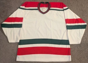 Vintage CCM New Jersey Devils White Red Green Blank Hockey Jersey Men's M - Picture 1 of 6