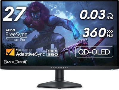 Alienware AW2725DF Gaming QD-OLED Monitor 27 Inch QHD (2560x1440) 360Hz 0.03ms - Image 1 of 4