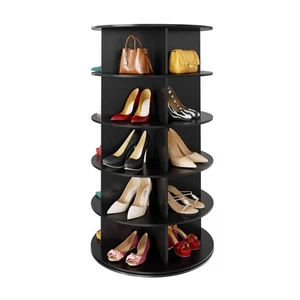 5 Tier Rotating Shoe Rack Tower, Spinning Shoe Display Lazy Susan, Revolving ... - Picture 1 of 7