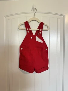 Popsicle Vintage Kids Red And White Overalls Size 18 Month - Picture 1 of 6