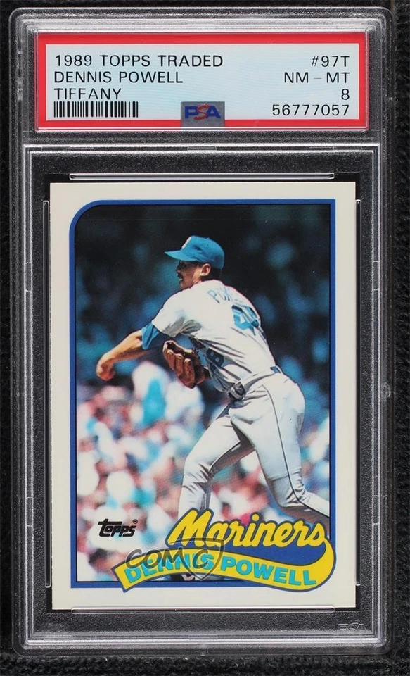 1989 Topps Traded Box Set Collector's Edition (Tiffany) Dennis Powell #97T PSA 8 - Image 1 of 2