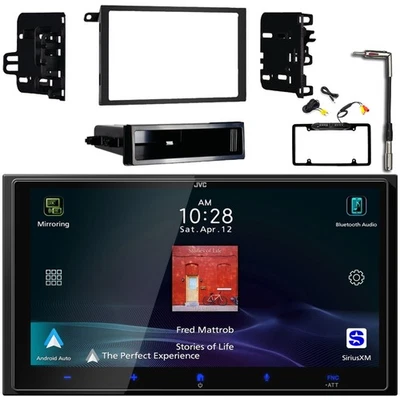 Receptor AM/FM Bluetooth JVC KW-M795BW, kit de instalación, adaptador, cámara (98-06) Foto 1 de 4