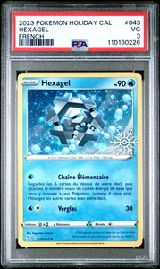 2023 POKEMON HOLIDAY CALENDAR FRENCH #043 HEXAGEL PSA 3 - Picture 1 of 2