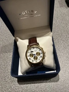 Rotary Automatic Moonphase Mens Watch Boxed And Papers - Picture 1 of 14