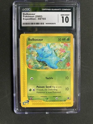 CGC 10 GEM MINT Bulbasaur 94/165 Expedition Base Pokémon Vintage 2002 - Image 1 of 2