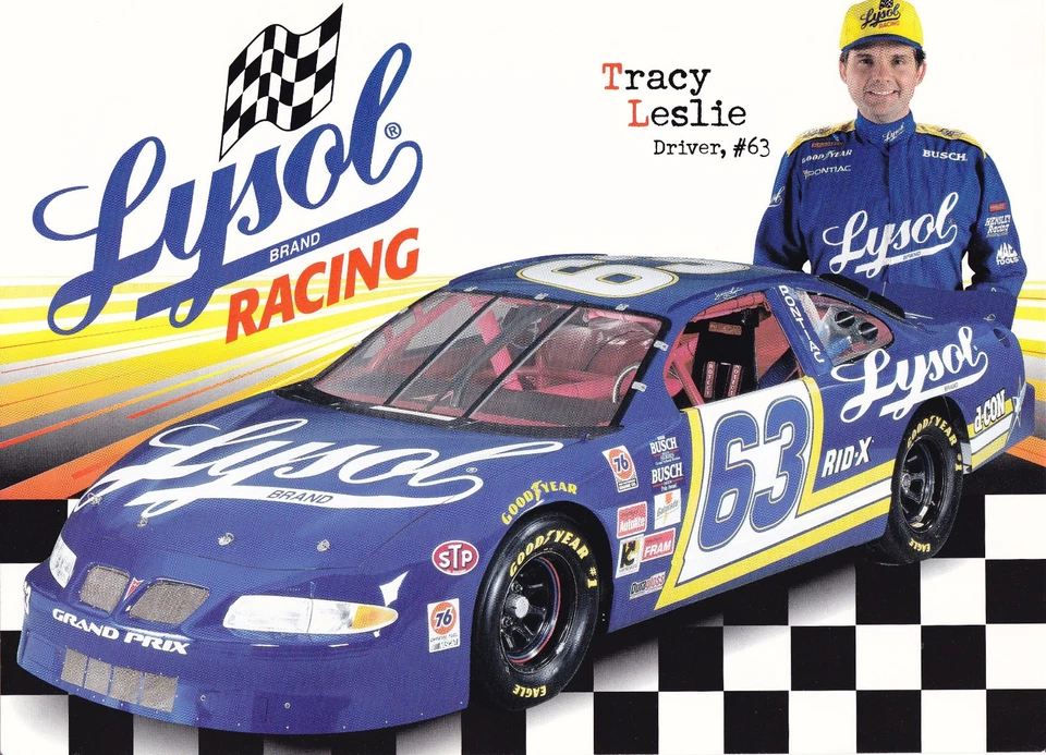 Tracy Leslie 1997 - Lysol Pontiac Grand Prix 9" X 7" postal Foto 1 de 1