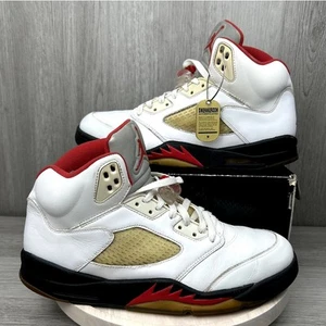 Nike Air Jordan 5 Retro Fire Red White Black Mens 11 136027-100 Sneakers 2013 OG - Picture 1 of 10