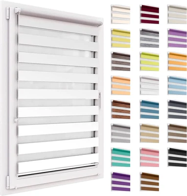 Tenda a Rullo per Interni, Tende Oscuranti per Interni Senza Forare, Doppio Stra - Immagine 1 di 4