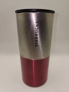 Starbucks 10oz Travel Coffee / Tea Mug Pink & Silver Lidded Cork Base - Picture 1 of 8