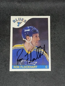 Ron Flockhart 1985-86 O-Pee-Chee St. Louis Blues Signed Auto Card #171 ~ COA - Picture 1 of 3