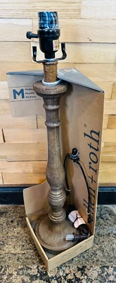 allen + roth 22.75-in Wood Plug-in 3-way Resin Lamp Base UPC 082803268214 - Image 1 of 2