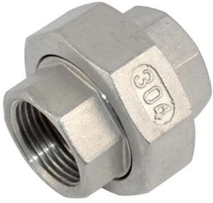 2-1/2" NPT Threaded Hex Union 304 Stainless Steel 150 Pipe Fitting - Picture 1 of 3