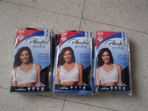 Lot 3 Brand New PLAYTEX 18 Hour Wirefree 4693 38D Black Shoulder Comfort Bra - Picture 1 of 4