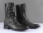 Mens Ankle Boots Studded Rivet military motor Pointy toe cowboy Combat Boots 