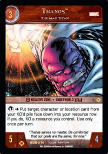VS System: Thanos, The Mad Titan [Played] Marvel Universe TCG CCG Classic Marvel - Image 1 of 1