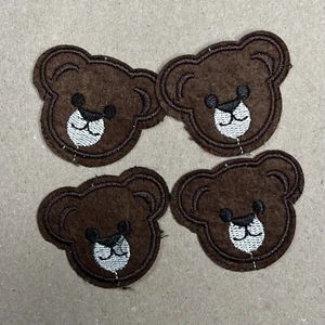 4 Pcs Brown Teddy Bear Patches Sew-On NOT Iron-On - Picture 1 of 2