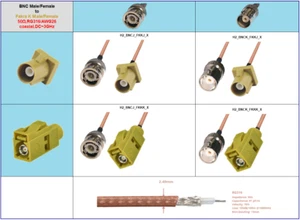 Kabel adaptera BNC do Fakra K z RG316 (AWG26) 50Ohm i opcjonalną długością maks. 1m - Zdjęcie 1 z 8