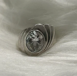 Vintage Deco Nouveau Faux diamond cocktail ring - Picture 1 of 6