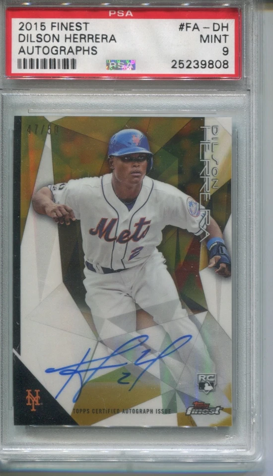 2015 TOPPS FINEST DILSON HERRERA AUTOGRAPH PSA 10 RC 47/50 METS - Image 1 of 1