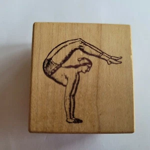 Gymnastik Frau Boden Übung OM Studio montiert Gummistempel - Bild 1 von 2