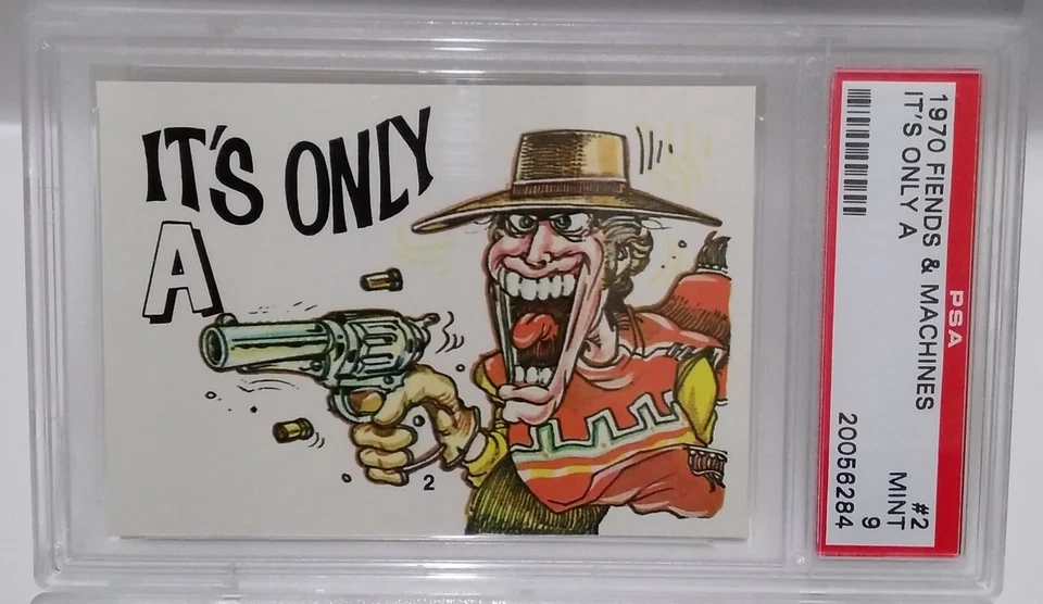 1970 FIENDS MACHINES CARD #2 PSA 9 IT'S ONLY A CLINT EASTWOOD THE GOOD BAD UGLY - Image 1 of 2