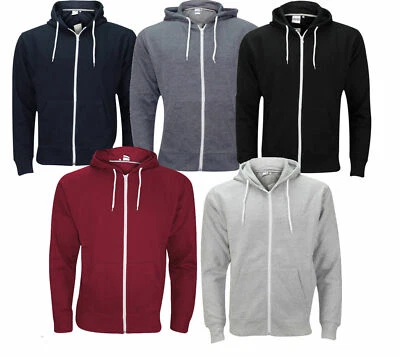 New Mens Plain Fleece Zip Up Top Zipper Hoody Sweatshirt Jacket Jumper Hoodie - Image 1 of 4